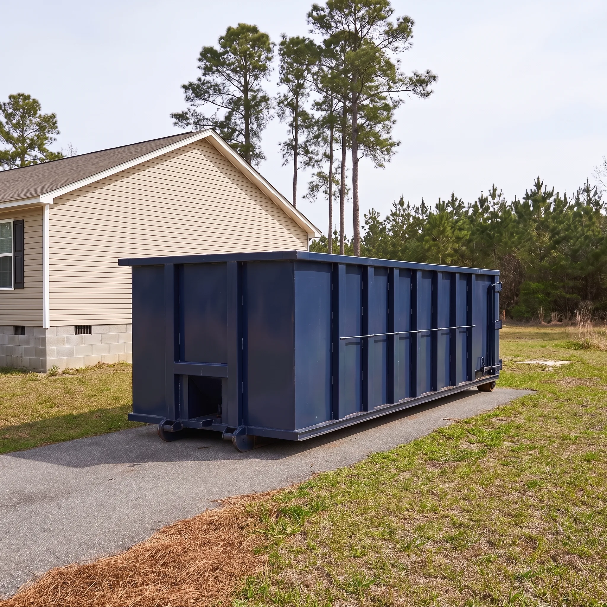Roll-off dumpster on a South Carolina job site