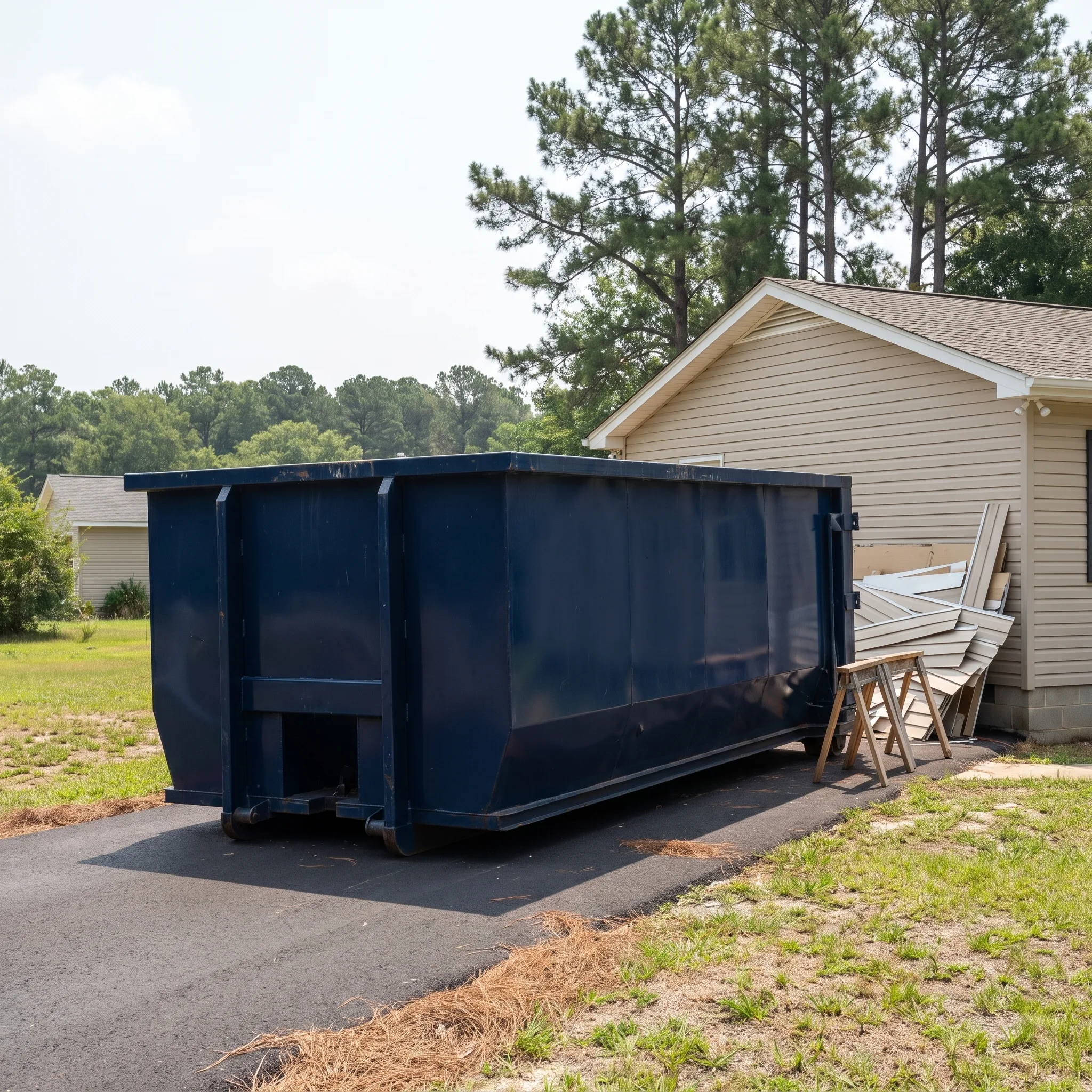 Dumpster on a Williamsburg County, SC job site